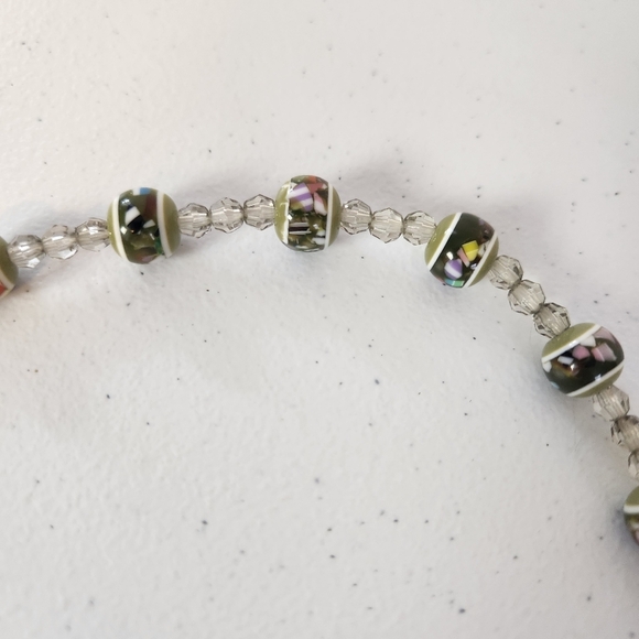 Y2K Beaded Clutch Purse Bag Green Satin Floral Whimsygoth Fairycore 90s Vintage - Picture 3 of 11